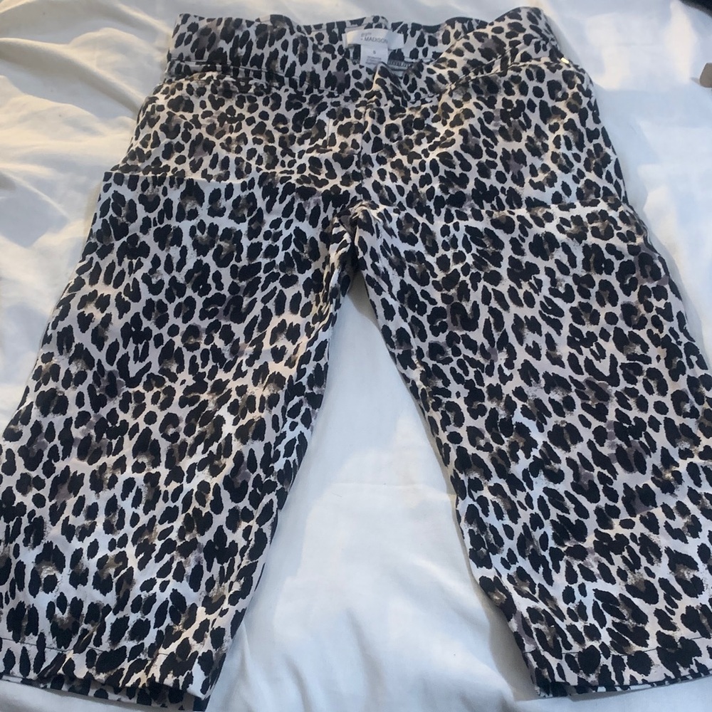 Madison Kids Leopard Print Leggings - Black and White